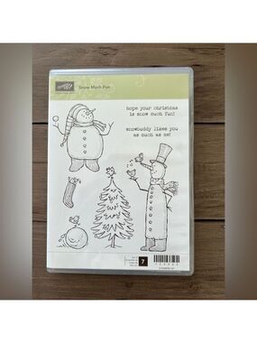 Stampin’ Up! Christmas Theme Snow Much Fun Set of 7 New in Box Stamps New